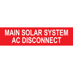 4x1, Main Solar System AC Disconnect, Plastic Solar Labels, PV-349