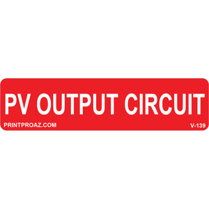 4x1 PV OUTPUT CIRCUIT, Vinyl Decal, V-140