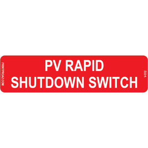 4x1 PV Rapid Shutdown Switch, Vinyl Decal Solar Labels, V-512
