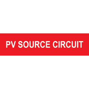 4x1, PV Source Circuit, Plastic Solar Labels, PV-377