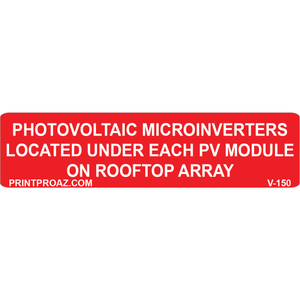 4x1 Photovoltaic Microinverters, Vinyl Decal, V-150
