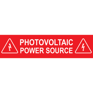 4x1, Photovoltaic Power Source, Plastic Solar Labels, PV-340