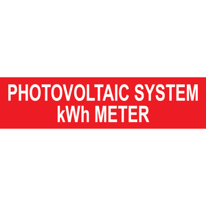 4x1, Photovoltaic System kWh Meter, Plastic Solar Labels, PV-350