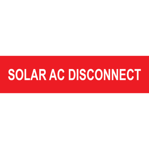 4x1, Solar AC Disconnect Plastic Solar Labels PV-383