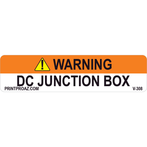 4x1 Solar Warning Label, Vinyl Decal Solar Labels, V-308