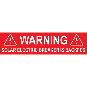 4x1, Solar Warning Placard, Plastic Solar Labels, PV-341