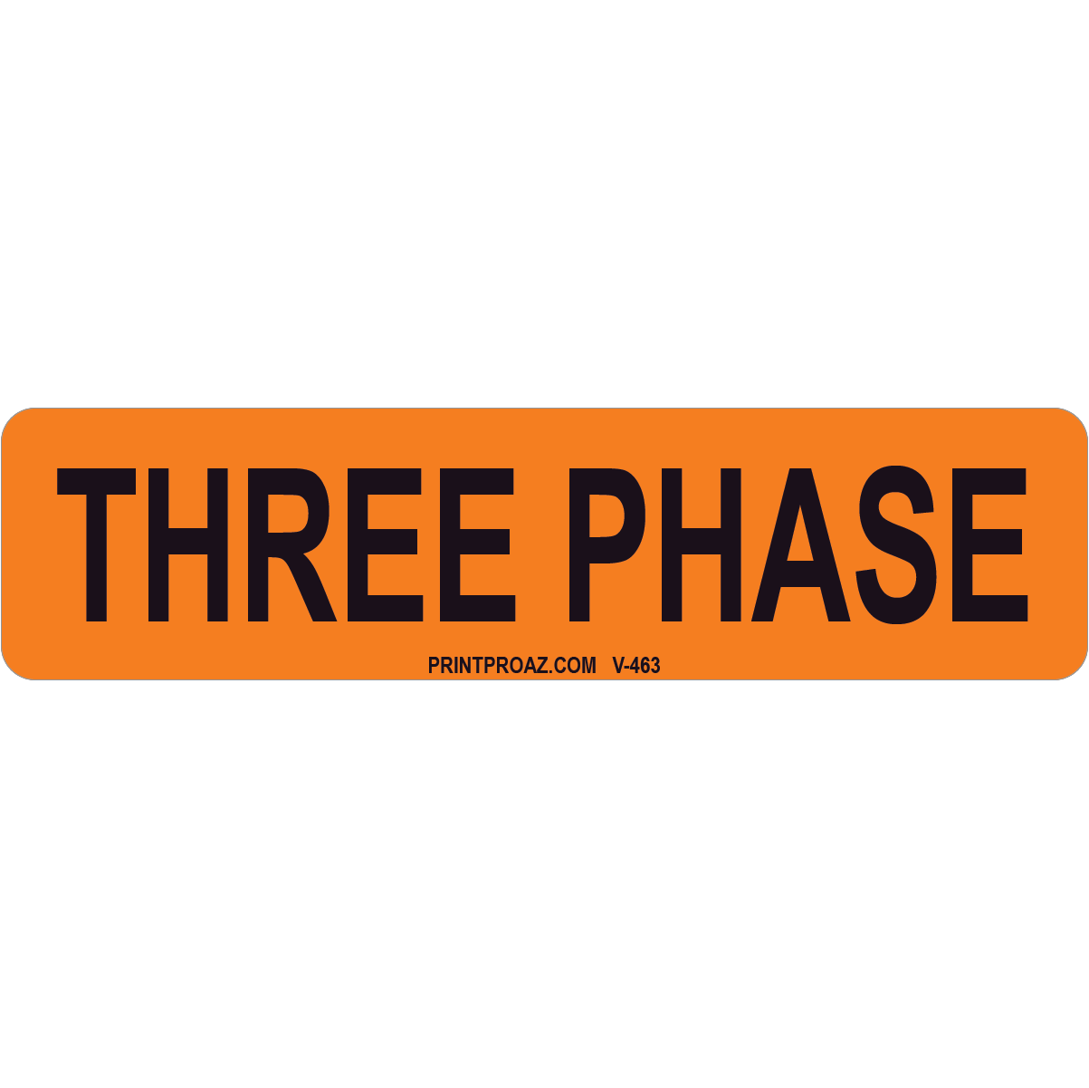 4x1 Three Phase, Vinyl Decal Solar Labels, V-463