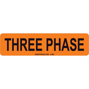 4x1 Three Phase, Vinyl Decal Solar Labels, V-463