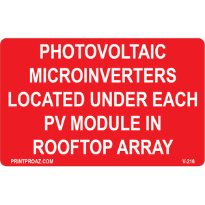 4x2.5 Solar Label, Vinyl Decal Solar Labels, V-216