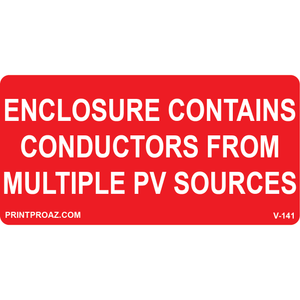 4x2 ENCLOSURE CONTAINS CONDUCTORS, Vinyl Decal, V-141