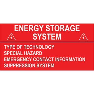 4x2 ESS Type of Technology, Plastic Solar Labels, PV-565