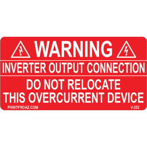 4x2 Inverter Output Connection Vinyl Decal, V-252