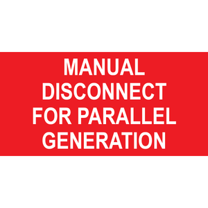 4x2, Manual Disconnect for Parallel Generation, Plastic Solar Labels, PV-394