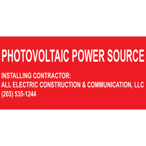 4x2 PV Power Source (per IFC), Plastic Solar Labels, PV-547