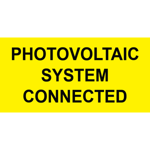 4x2 Photovoltaic System Connected, Plastic Solar Labels, PV-075