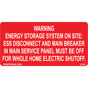 4x2 Solar Warning Label, Vinyl Decal Solar Labels, V-319