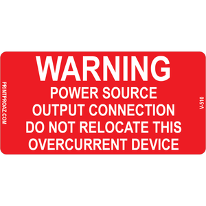 4x2 Solar Warning Label, Vinyl Decal Solar Labels, V-510