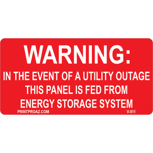 4x2 Solar Warning Label, Vinyl Decal Solar Labels, V-511