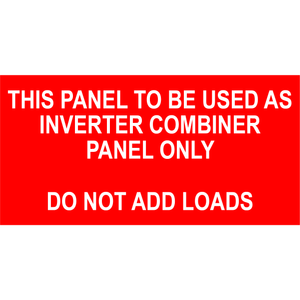4x2 This Panel to be used as Inverter, Plastic Solar Labels, PV-571