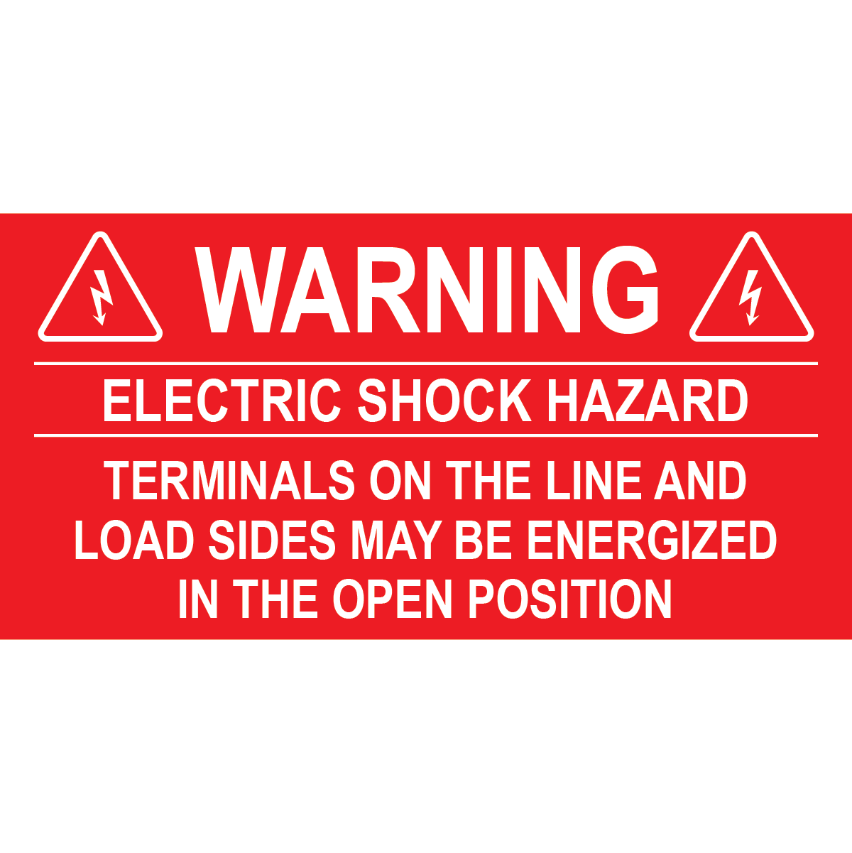 4x2, Warning Electric Shock Hazard, Plastic Solar Labels, PV-333