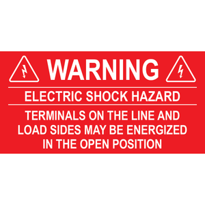 4x2, Warning Electric Shock Hazard, Plastic Solar Labels, PV-333