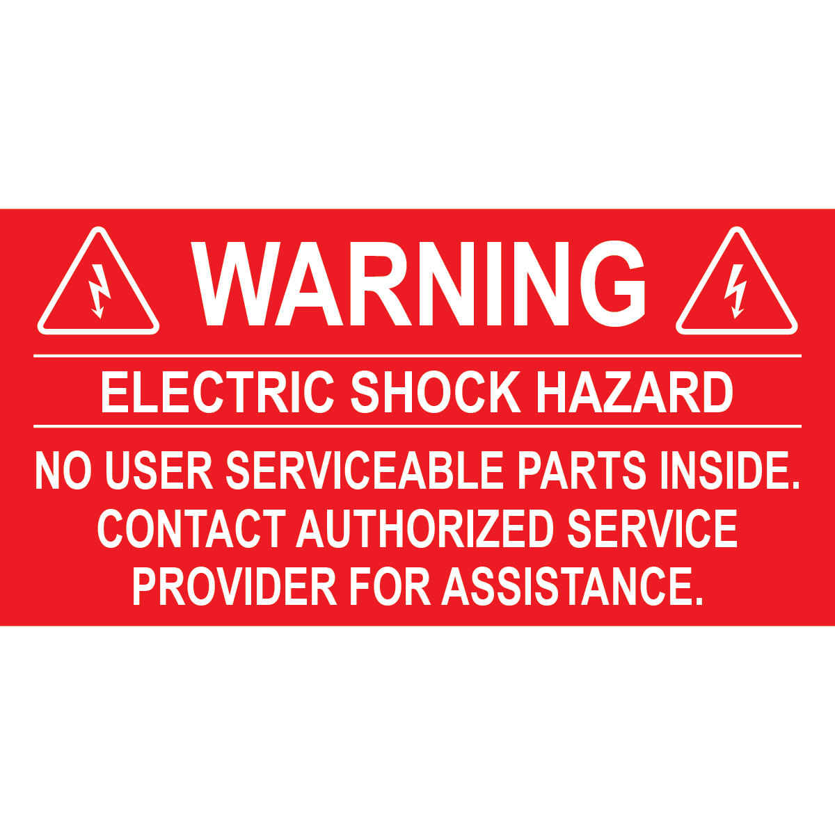4x2, Warning Electric Shock Hazard, Plastic Solar Labels, PV-335