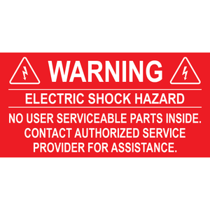4x2, Warning Electric Shock Hazard, Plastic Solar Labels, PV-335
