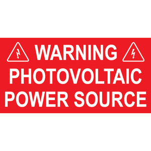 4x2, Warning Photovoltaic Power Source, Plastic Solar Labels, PV-332