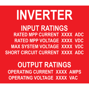 4x3.5, Custom Inverter, Plastic Solar Labels, PV-407
