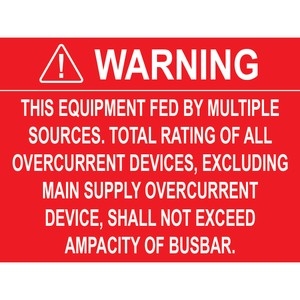4x3, Solar Warning Placard, Plastic Solar Labels, PV-327