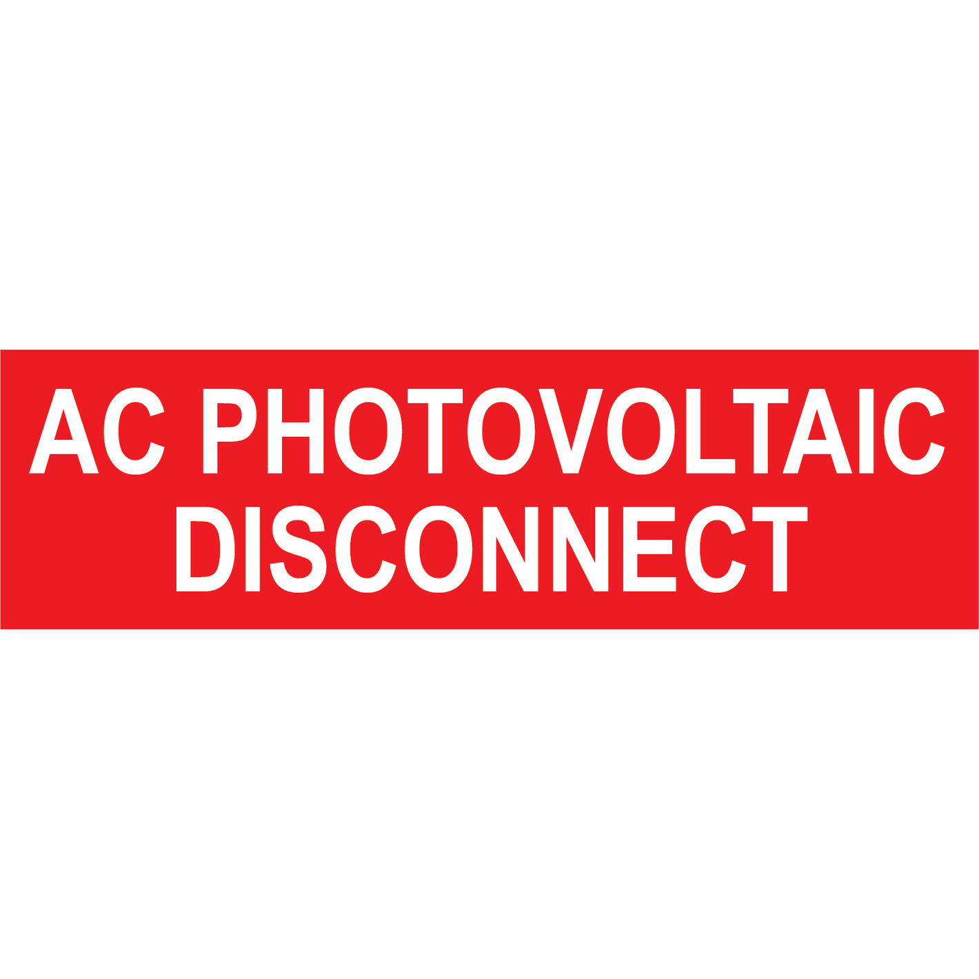 5.25x1.5 AC Photovoltaic Disconnect, Plastic Solar Labels, PV-057