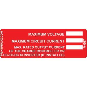 5.25x1.75 Maximum Voltage, Vinyl Decal, V-067