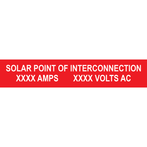 5.25x1, Custom Solar Point of Interconnection, Plastic Solar Labels, PV-405