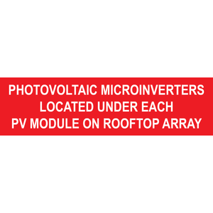 5.5x1.5, Solar Placard, Plastic Solar Labels, PV-371