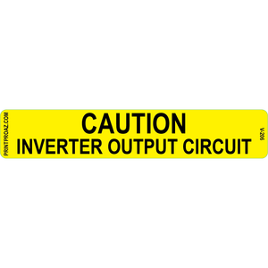 5.5x1 Caution Inverter Output Circuit, Vinyl Decal, V-206