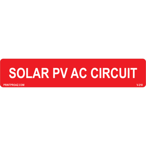 5.75x1.125 Solar PV AC Circuit, Vinyl Decal, V-218