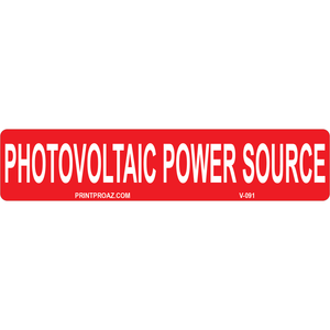 5.75x1.25 Photovoltaic Power Source, Vinyl Decal, V-091