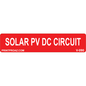 5.75x1.25 Solar PV DC Circuit, Vinyl Decal, V-090