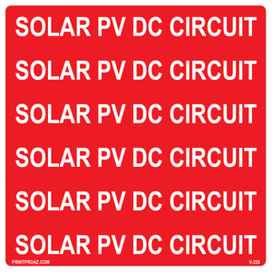 5.75x5.75 Solar PV DC Circuit, Vinyl Decal, V-228