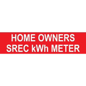 5x1.25, Home Owners SREC kWh Meter, Plastic Solar Labels, PV-384
