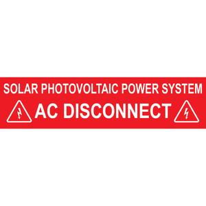 5x1.25, Solar Photovoltaic Power System Plastic Solar Labels PV-366