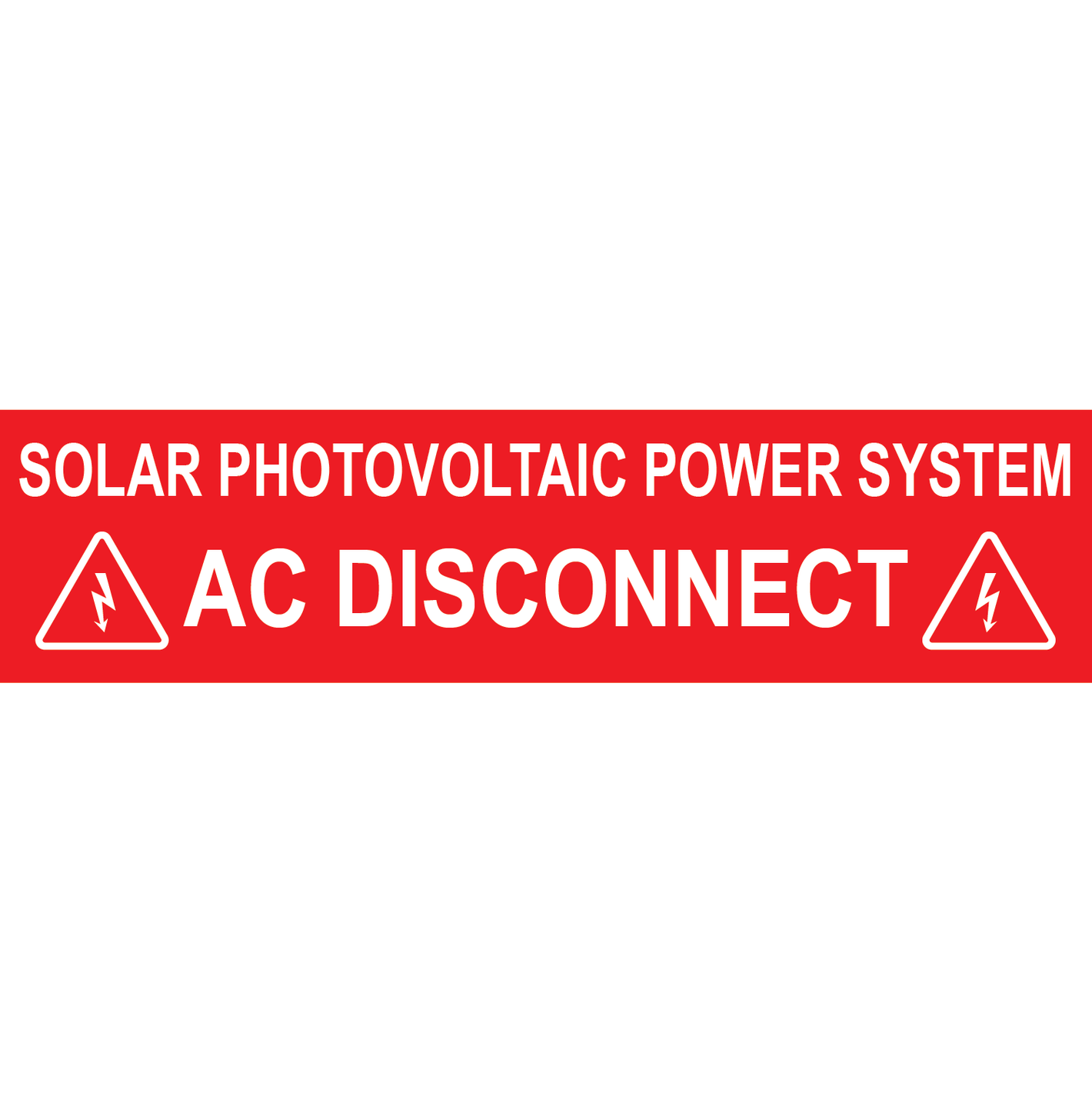 5x1.25, Solar Photovoltaic Power System Plastic Solar Labels PV-366