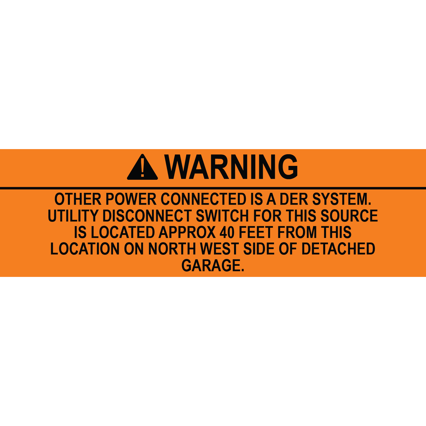 5x1.5 Solar Warning Label, Plastic Solar Labels, PV-297