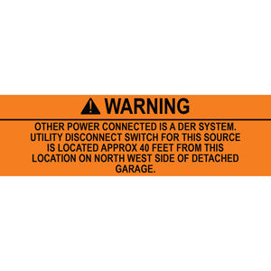 5x1.5 Solar Warning Label, Plastic Solar Labels, PV-297