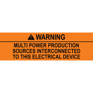 5x1.5, Solar Warning Label, Plastic Solar Labels, PV-301