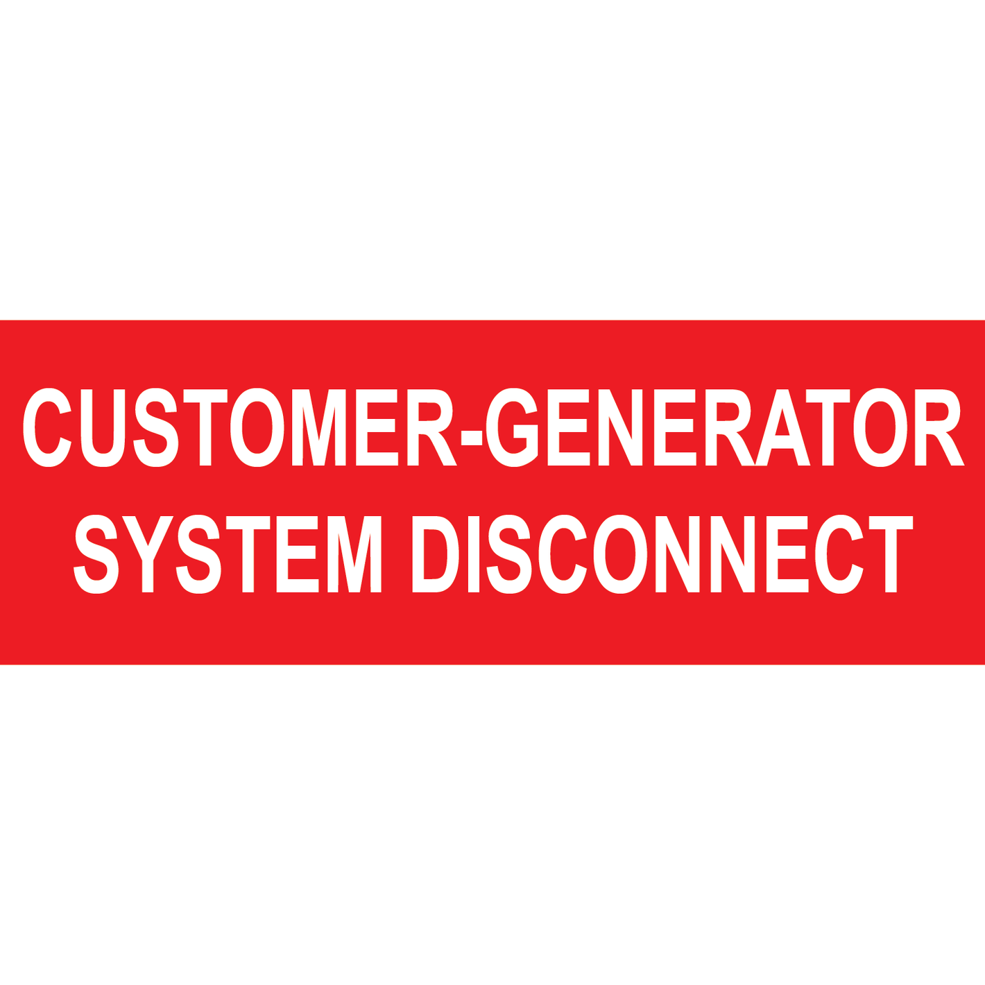 5x1.75 Customer-Generator System Disconnect, Plastic Solar Labels, PV-157