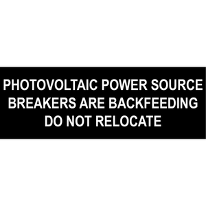 5x1.75 Photovoltaic Power Source, Plastic Solar Labels, PV-039