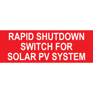 5x1.75 Rapid Shutdown Switch For Solar PV System, Plastic Solar Labels, PV-030