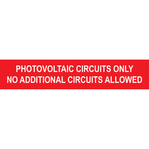 5x1, Photovoltaic Circuits Only, Plastic Solar Labels, PV-360