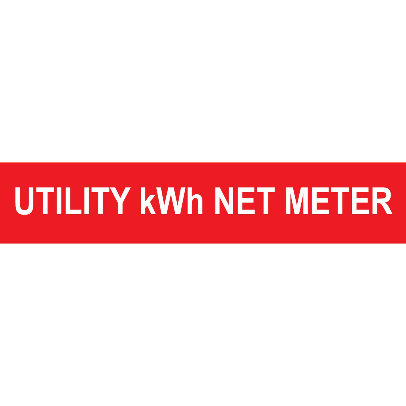 5x1 Utility kWh Net Meter Plastic Solar Labels, PV-182